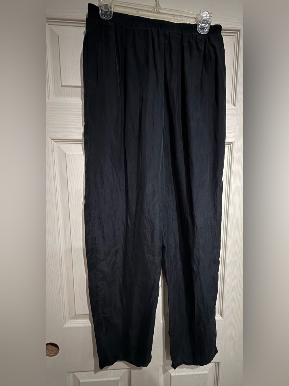 vintage Lauren Alexandria 100% silk pull-on pants that were made in Hong Kong.